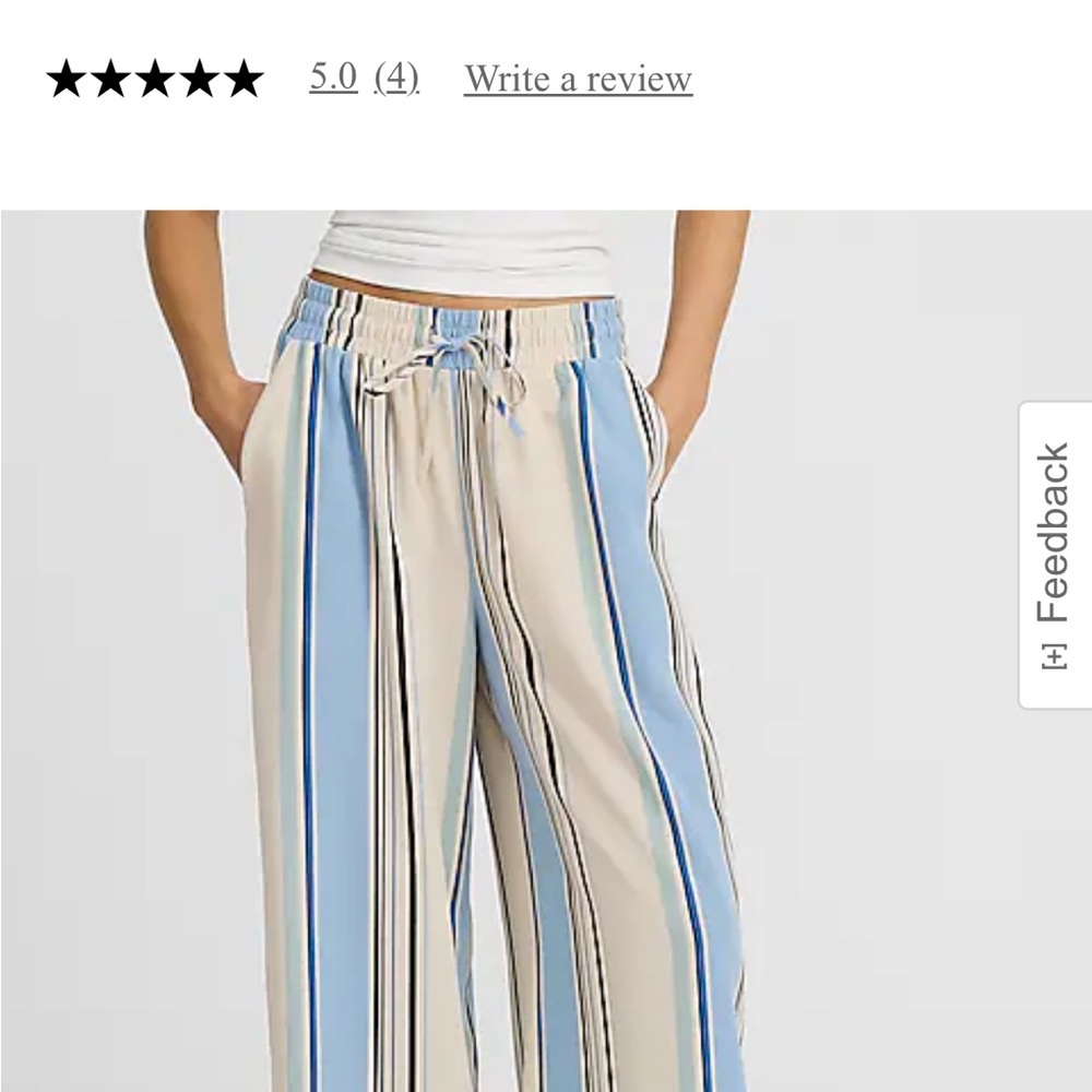 Striped Blue and Cream Women's Pants